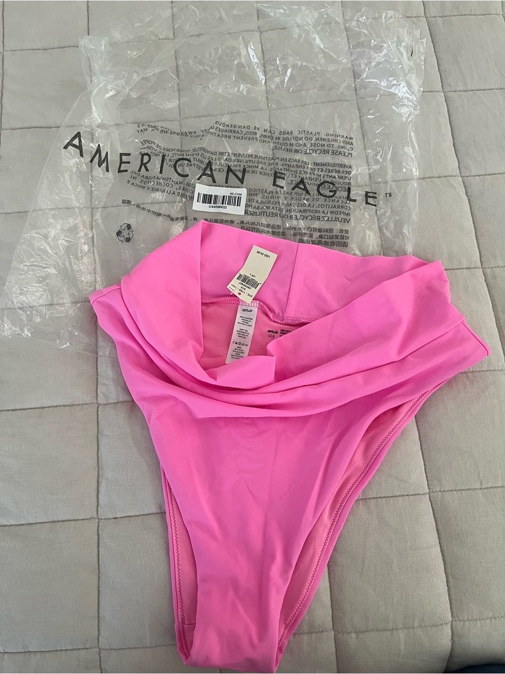 NWT aerie  High Cut Cheeky Bikini Bottoms - Bright Pink